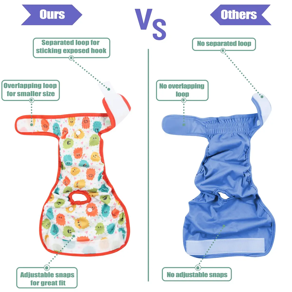 wegreeco Female Dog Diapers Medium | Reusable & Stylish Pattern for Incontinence & Heat - view 3