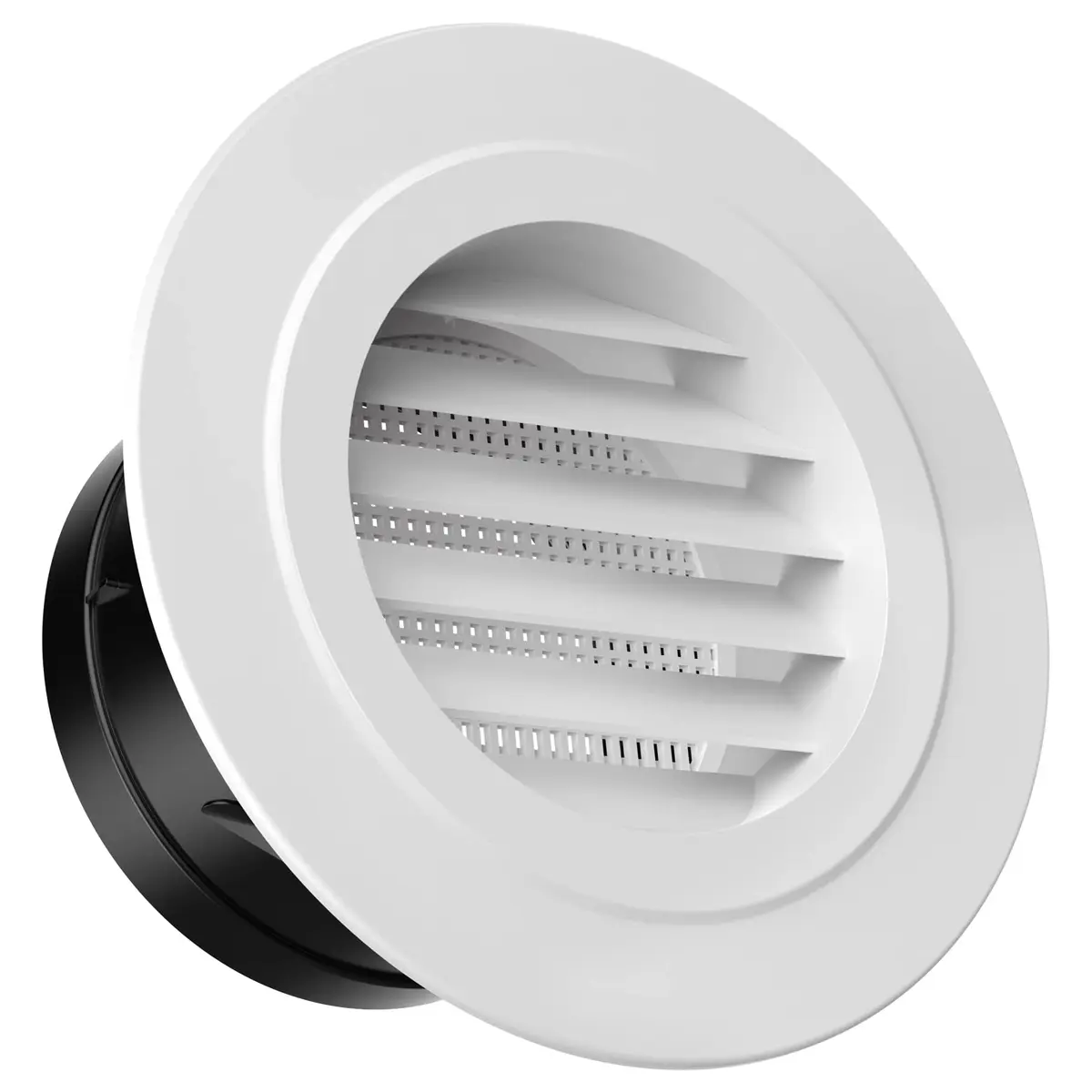 Hon&Guan White 4 Inch Soffit Vent with Fly Screen | ABS Plastic Round Exhaust Air Vent - main product image