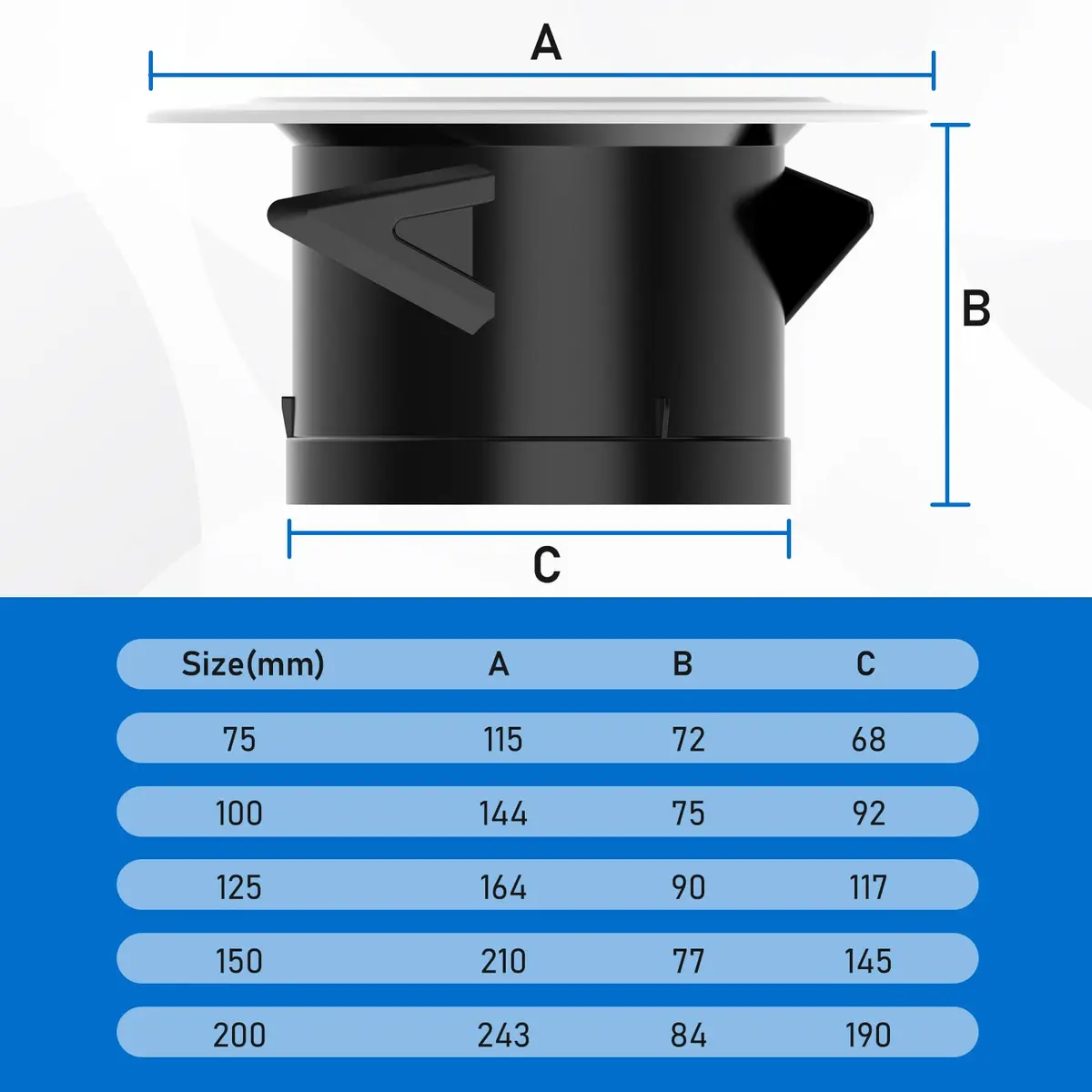Hon&Guan White 4 Inch Soffit Vent with Fly Screen | ABS Plastic Round Exhaust Air Vent - view 6
