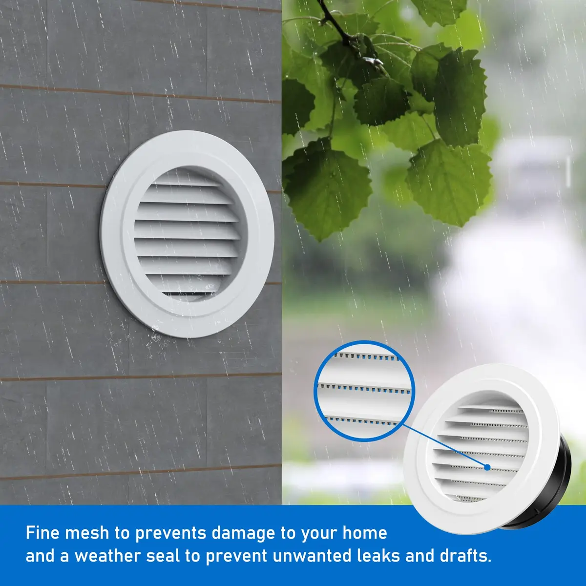 Hon&Guan 6'' Soffit Vent Exhaust Vent 150mm | Weatherproof Air Vent with Fly Screen (70-120 chars) - view 5
