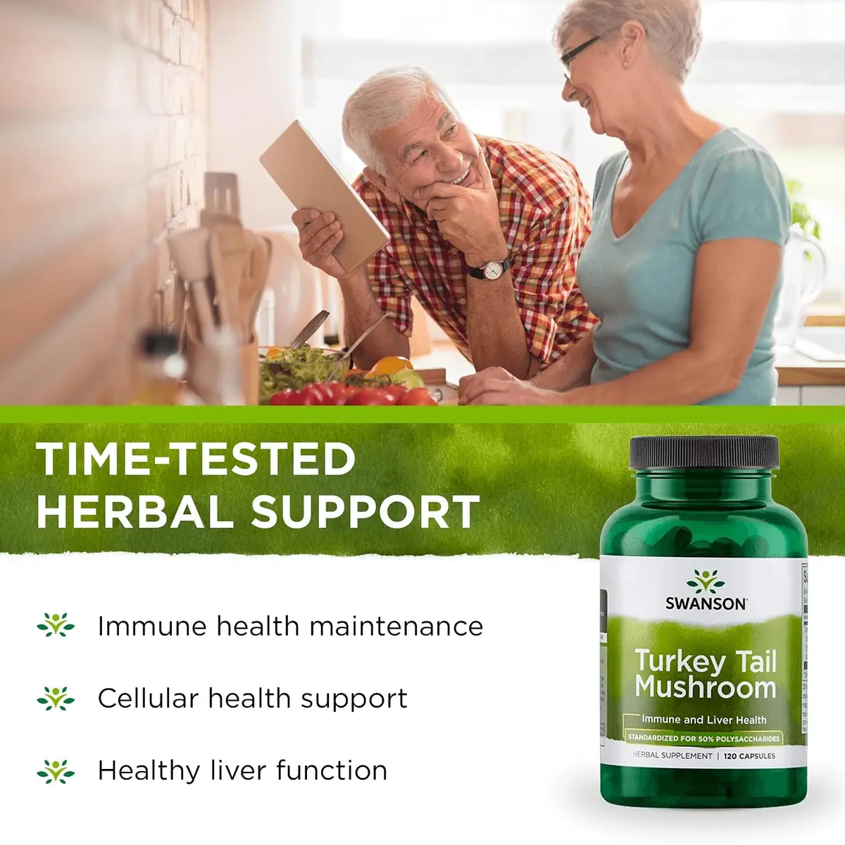 Swanson Turkey Tail Mushroom 500 mg 480 Count (Pack of 4) | Immune System Support with 45% Beta Glucans - view 4