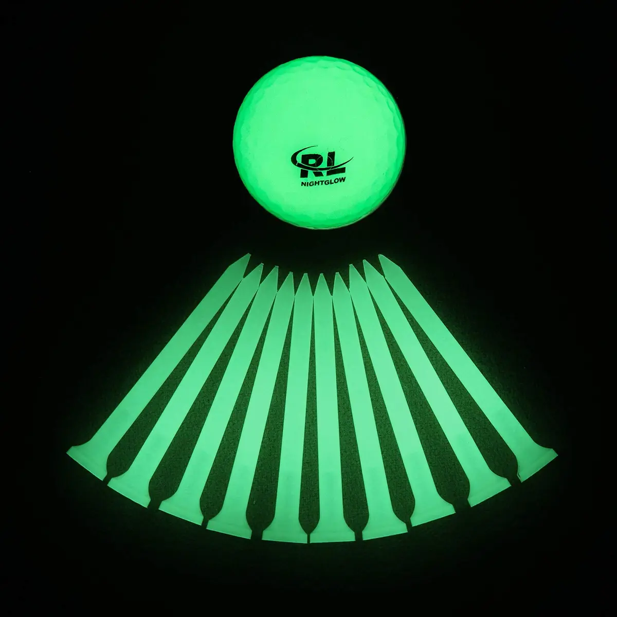 R&L Glow Golf Tees for Night Sports - 2 3/4 inch (7 cm) Pack of 10 | Glows 3 Min After 3 Sec Charge - view 4