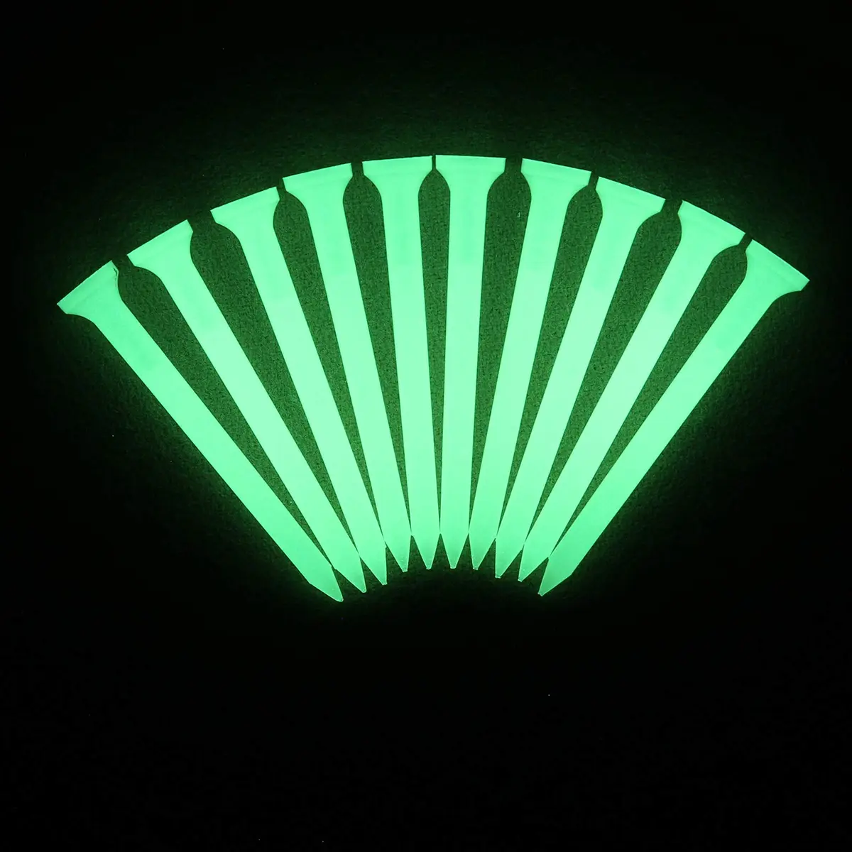 R&L Glow Golf Tees for Night Sports - 2 3/4 inch (7 cm) Pack of 10 | Glows 3 Min After 3 Sec Charge - main product image