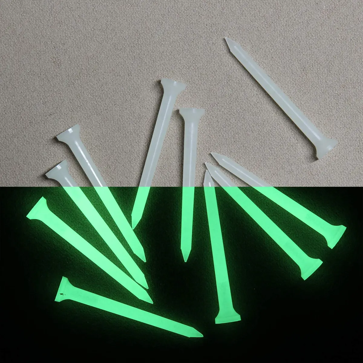 R&L Glow Golf Tees for Night Sports - 2 3/4 inch (7 cm) Pack of 10 | Glows 3 Min After 3 Sec Charge - view 2
