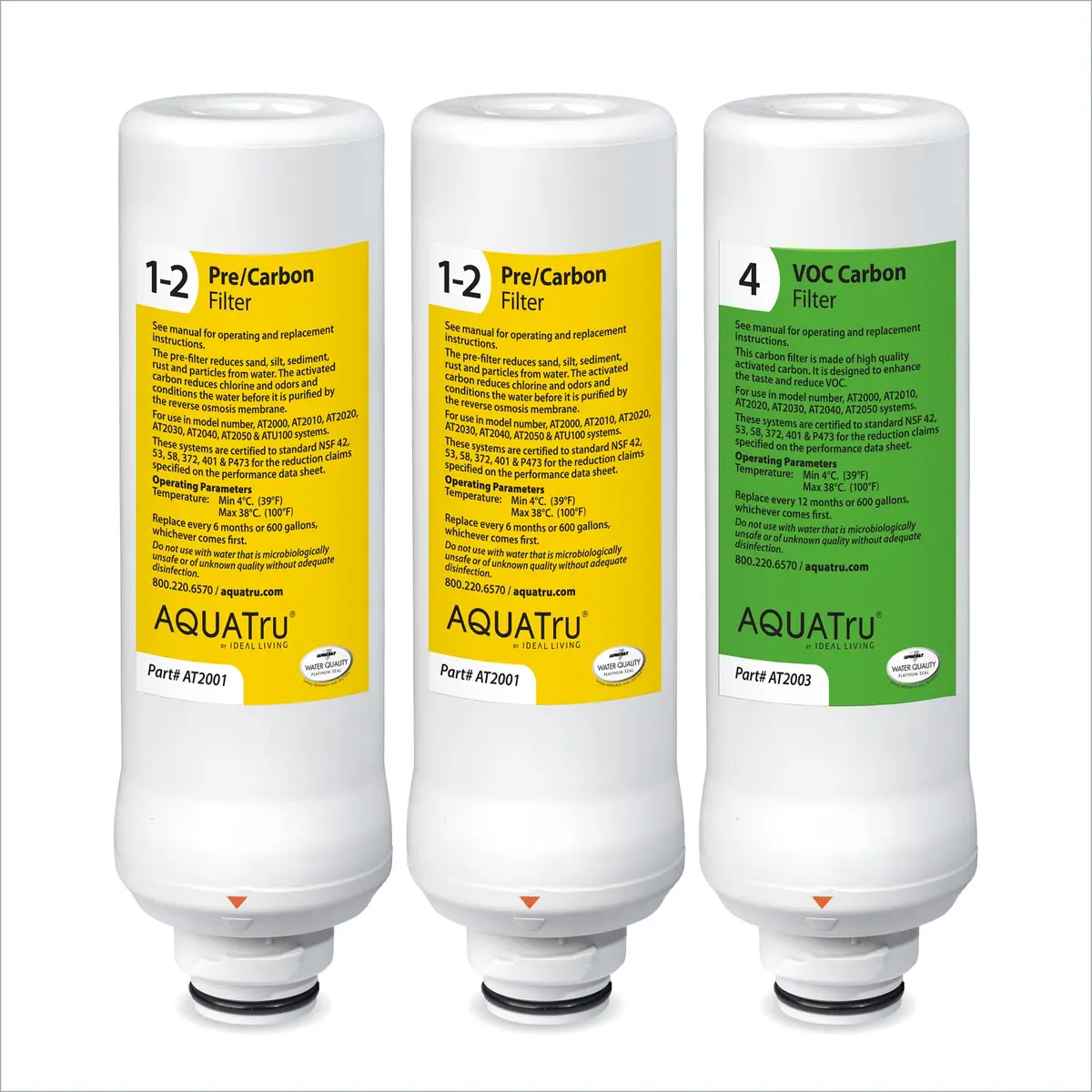 AQUA TRU Water Filter 1 Year Supply | Compatible with Reverse Osmosis Purifiers, 3 Pack - main product image