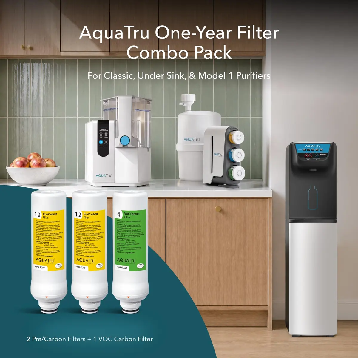 AQUA TRU Water Filter 1 Year Supply | Compatible with Reverse Osmosis Purifiers, 3 Pack - view 2