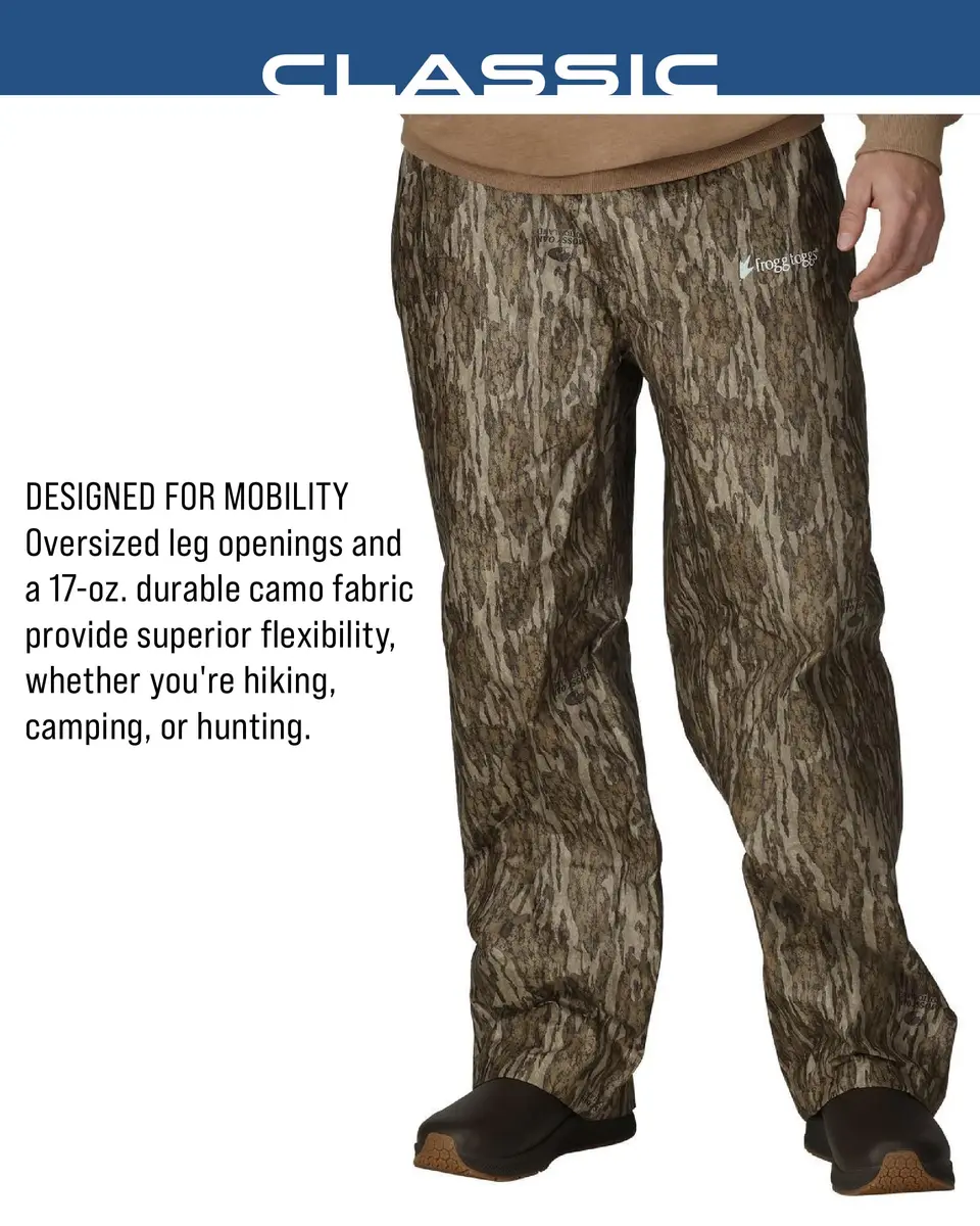FROGG TOGGS Men's Classic Pro Action Waterproof Breathable Rain Pant | Adjustable Elastic Waist, 8,000MM Waterproof, 3,000 MVTR, Windproof, Over Boots Fit - view 7