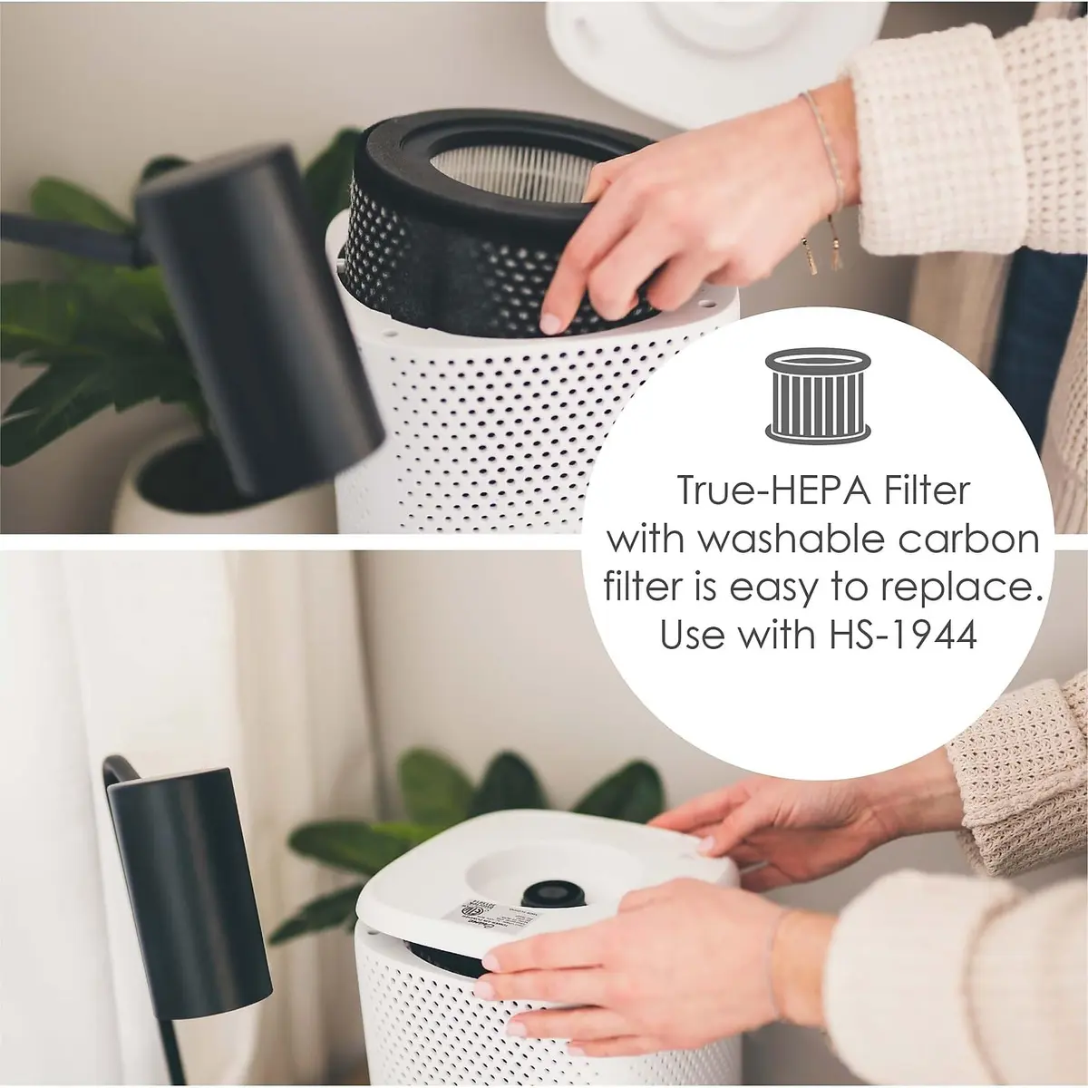 Crane Air Purifier with True HEPA Filter, UV Light, 250 Sq Feet Coverage | Sleep Mode & Timer - view 6