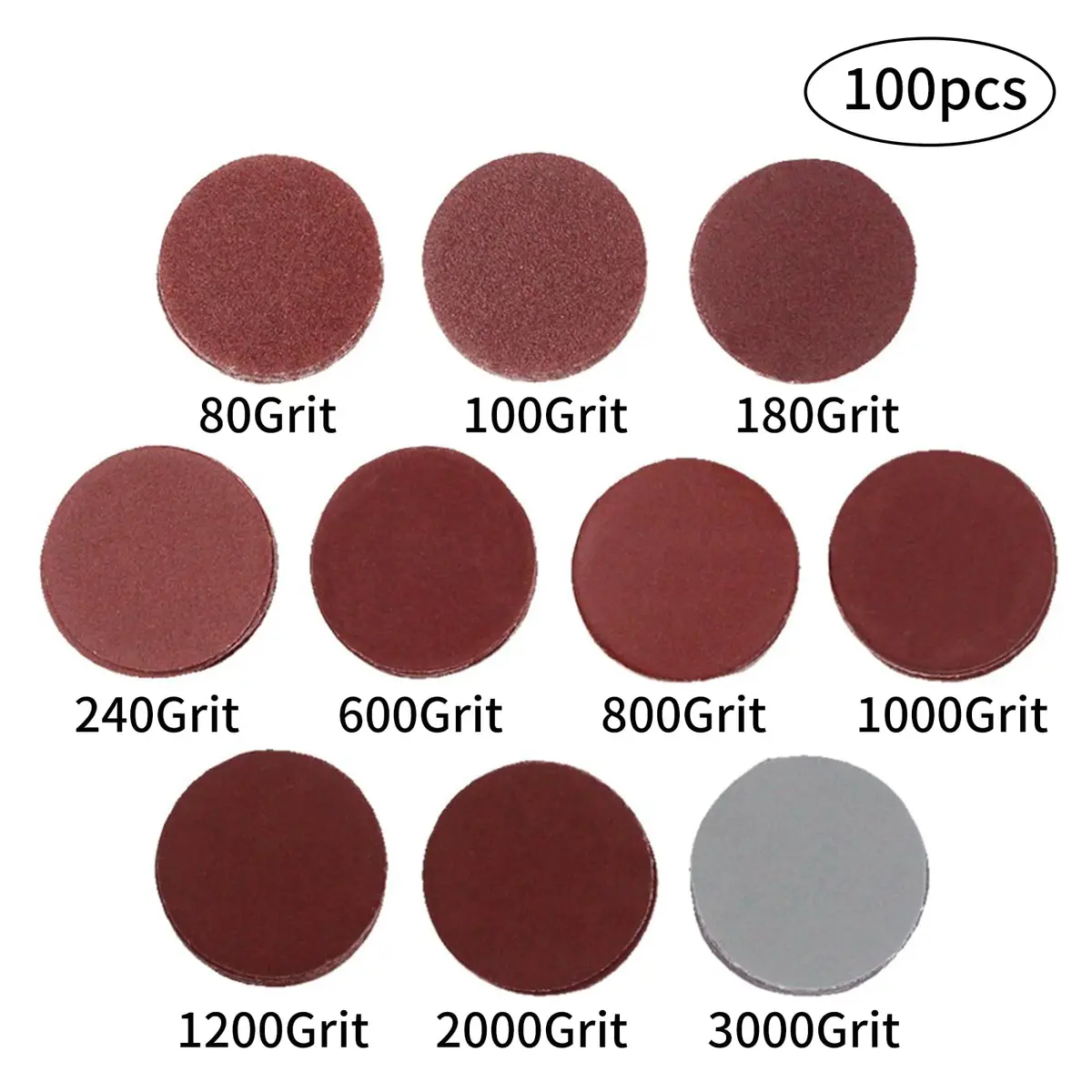 Coceca 100pcs 2 Inch Sanding Discs Kit | 80-3000 Grit for Polishing & Finishing - view 2