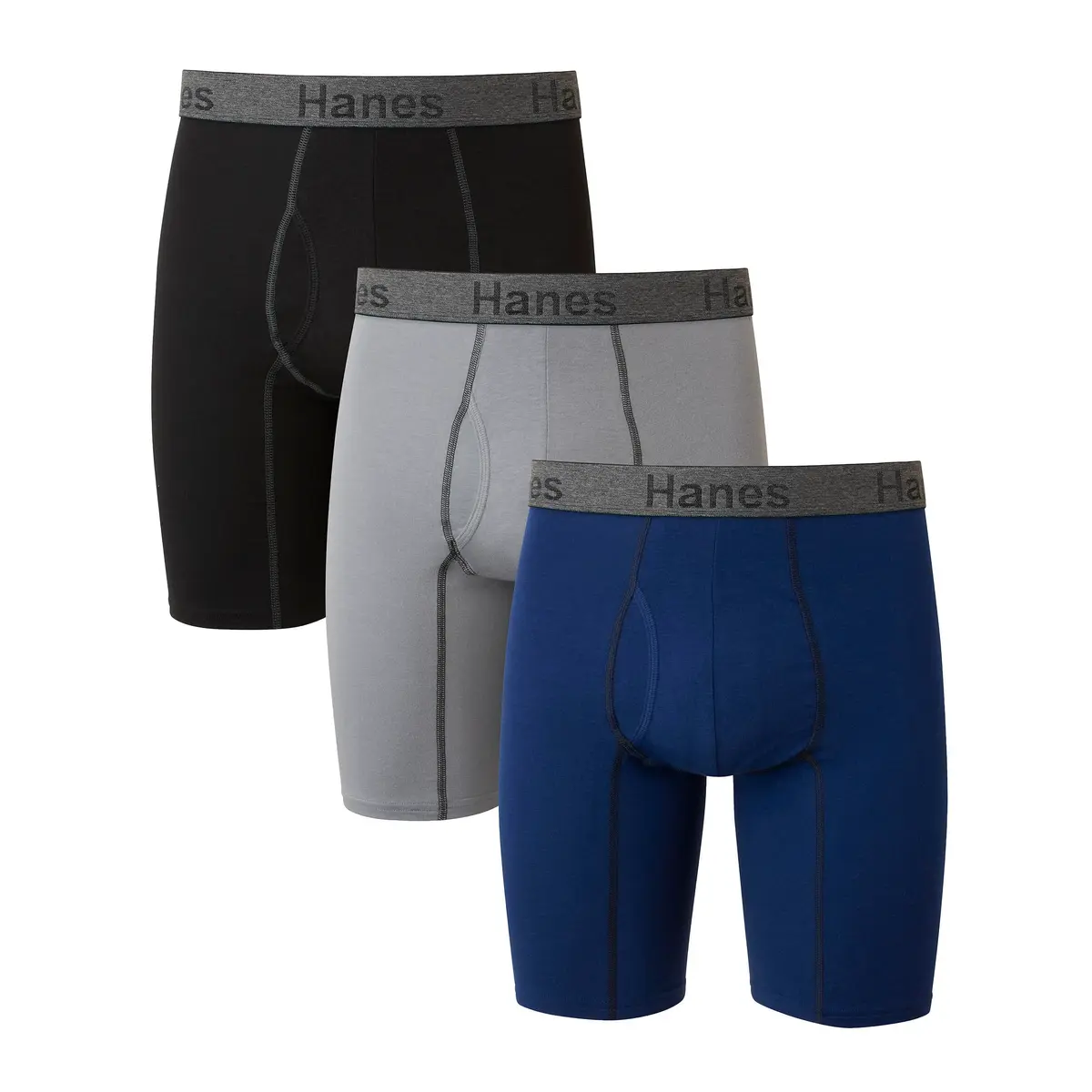 Hanes Mens 3-Pack Comfort Flex Fit Ultra Soft Stretch Briefs, Long Leg, Small | Breathable Cotton Blend for All-Day Comfort - main product image