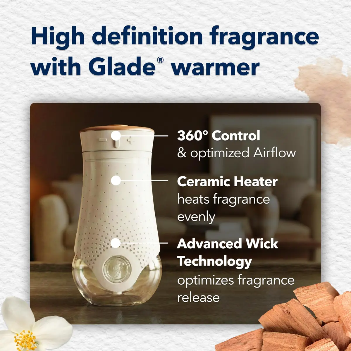 Glade PlugIns Refills Air Freshener, Cashmere Woods Scent, 3.35 Fl Oz Each (5 Count Pack) | Essential Oils for Home & Bathroom - view 6
