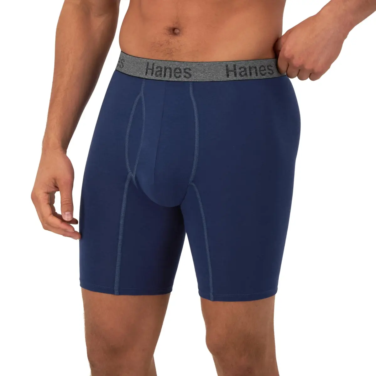 Hanes Mens 3-Pack Comfort Flex Fit Ultra Soft Stretch Boxer Briefs, Long Leg 20cm (8") Inseam, Medium | Breathable Cotton Blend for All-Day Comfort - view 4