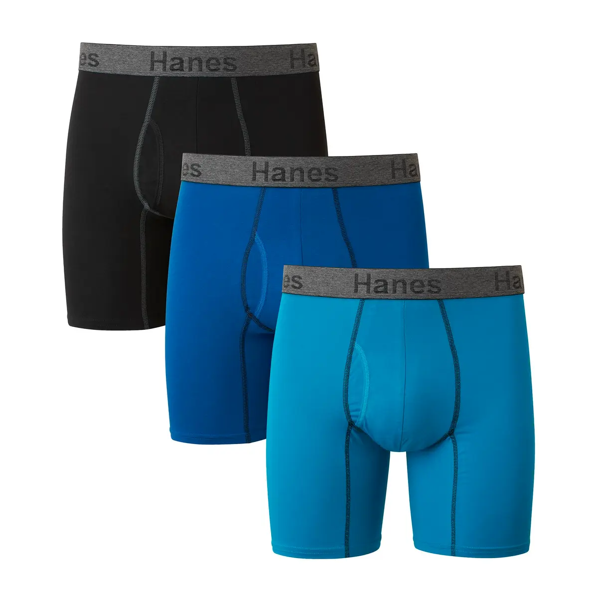 Hanes Men's Boxer Briefs 3-Pack Comfort Flex Fit Ultra Soft Cotton Blend | Regular & Long Leg - main product image