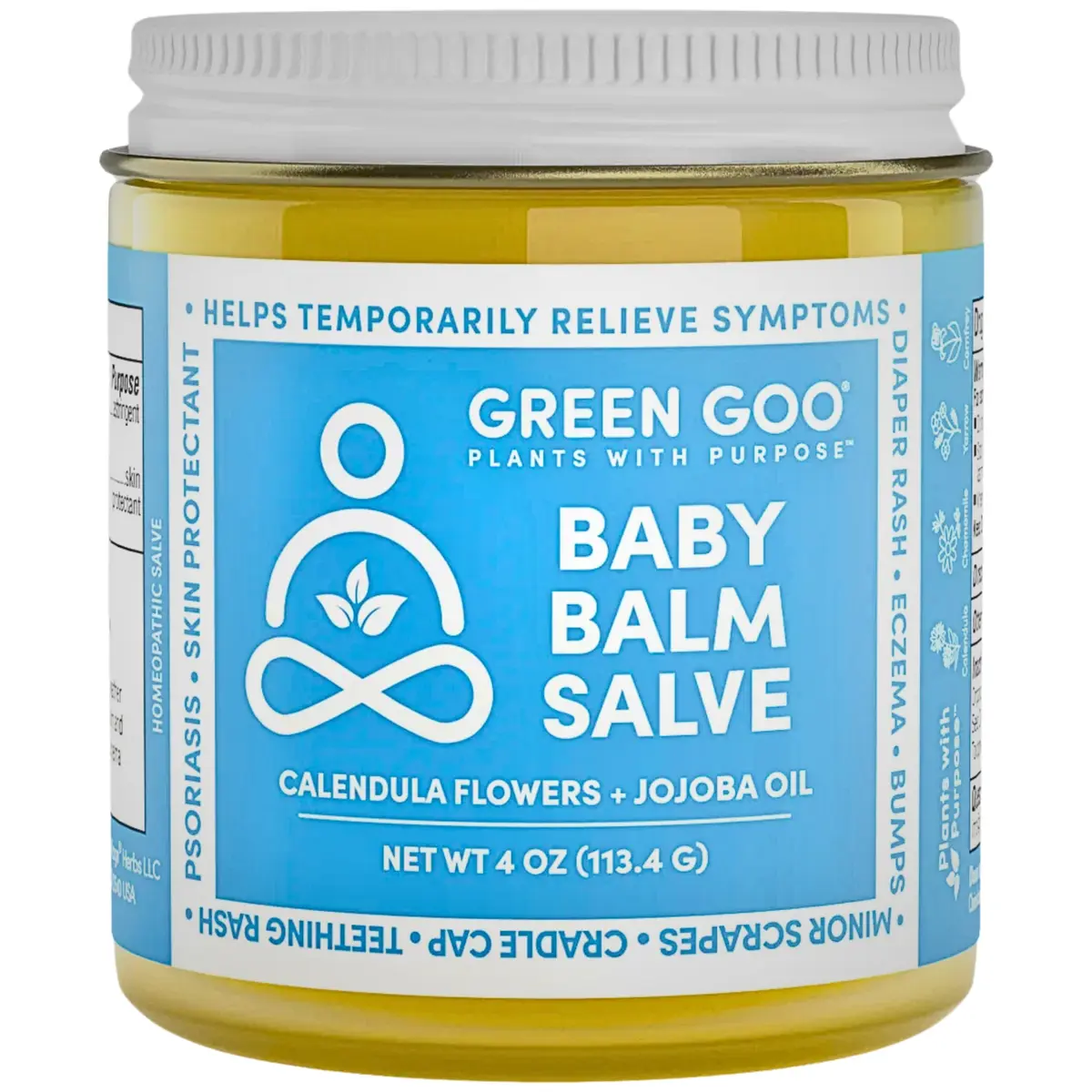 Green Goo Baby Balm, Organic Gentle Moisturizing & Soothing Baby Lotion, 4 Oz Jar | Supports Sensitive Skin & Skin Irritations - main product image