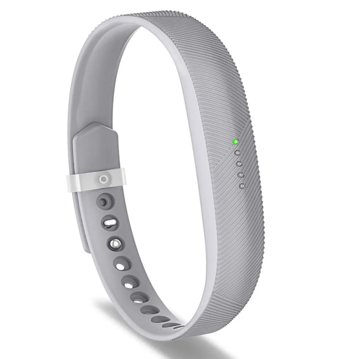 Greeninsync Replacement Band for Fitbit Flex 2, Large, Grey | Sports Classic Silicone Strap with Fastener Clasp - main product image