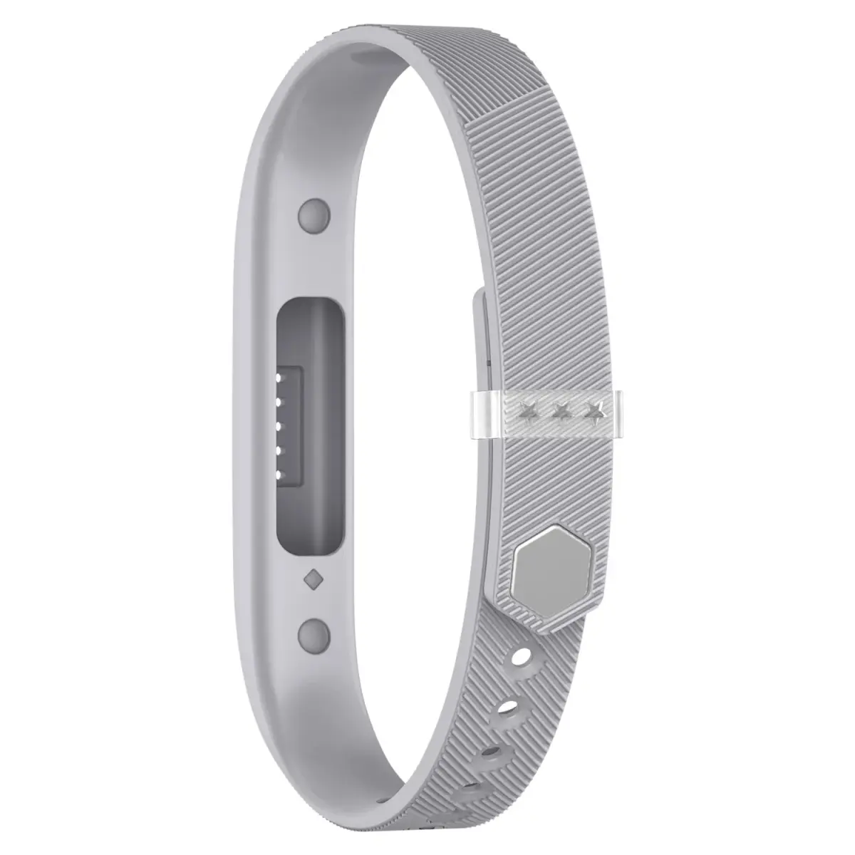 Greeninsync Replacement Band for Fitbit Flex 2, Large, Grey | Sports Classic Silicone Strap with Fastener Clasp - view 6