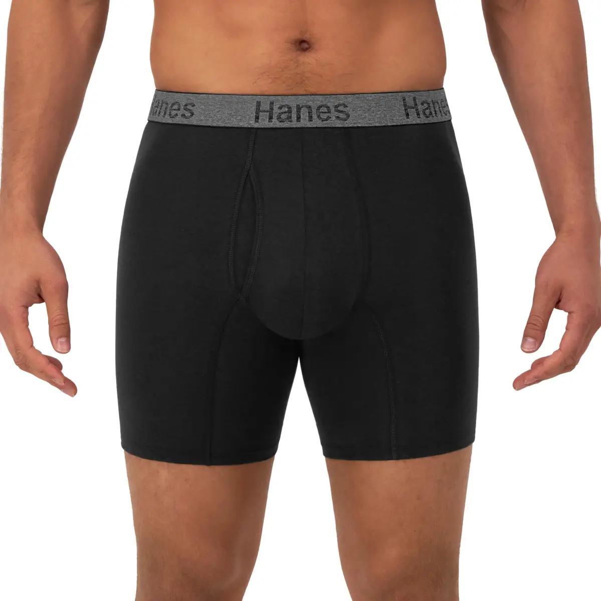 Hanes Mens 3-Pack Comfort Flex Fit Ultra Soft Stretch Boxer Briefs, Blue/Black, Large | Breathable Support & No-Ride-Up Fit - view 2