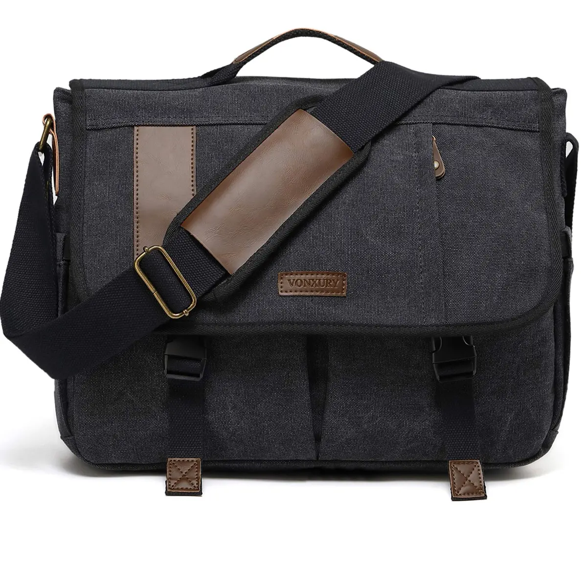 VX VONXURY Water Resistant Canvas Messenger Bag for Men, 15.6 inch Laptop | Vintage Satchel for Work & Travel - main product image