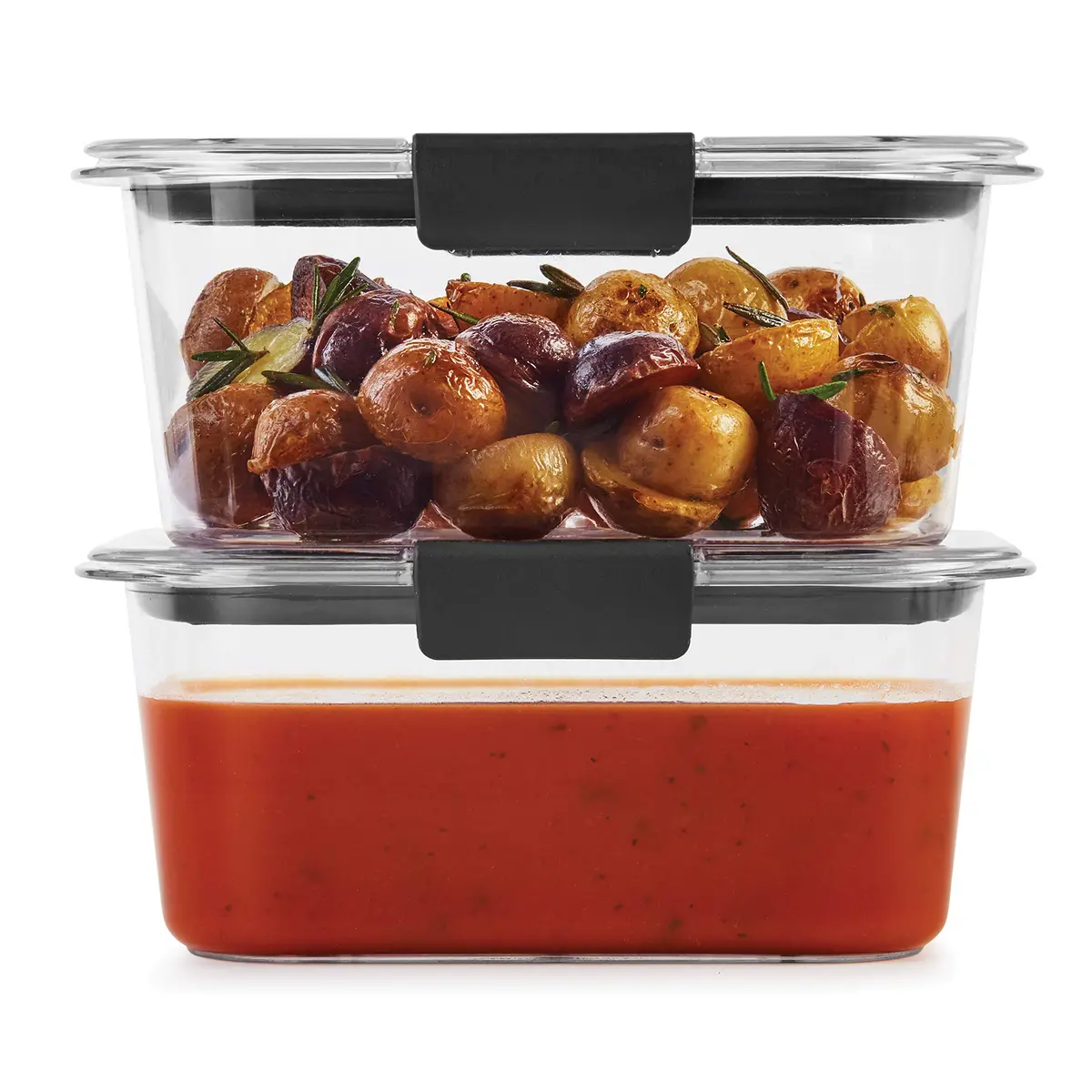 Rubbermaid Brilliance BPA-Free Food Storage Containers, Medium Deep, 4.7 Cup (1.1L) 2-Pack | Airtight & Leak-Proof for Indian Kitchens - view 3