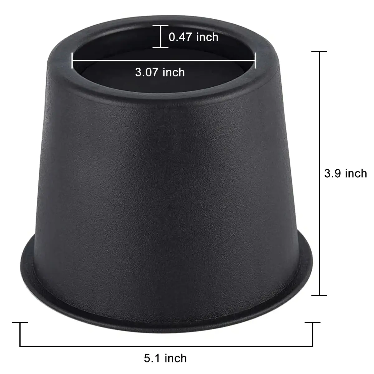 BTSD-home Round Bed Risers 4 Inch | Heavy Duty Furniture Leg Extenders for Underbed Storage & Easier Standing (4-Pack, 10.16 cm) - view 2