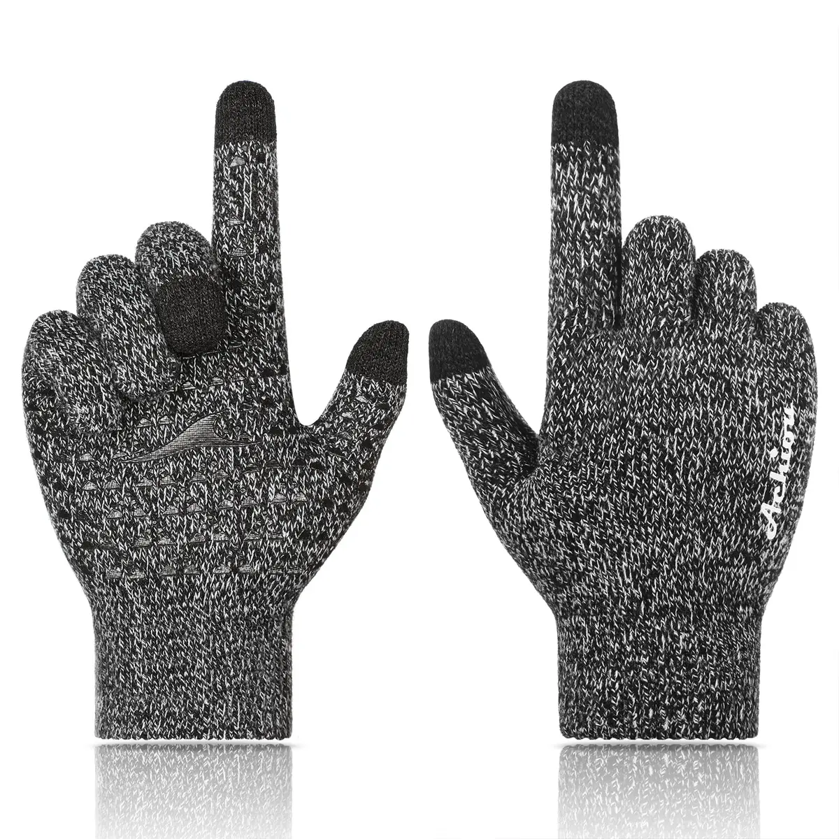 Achiou Winter Gloves for Men and Women, Touchscreen Knit Gloves | Warm, Breathable & Anti-Slip - main product image
