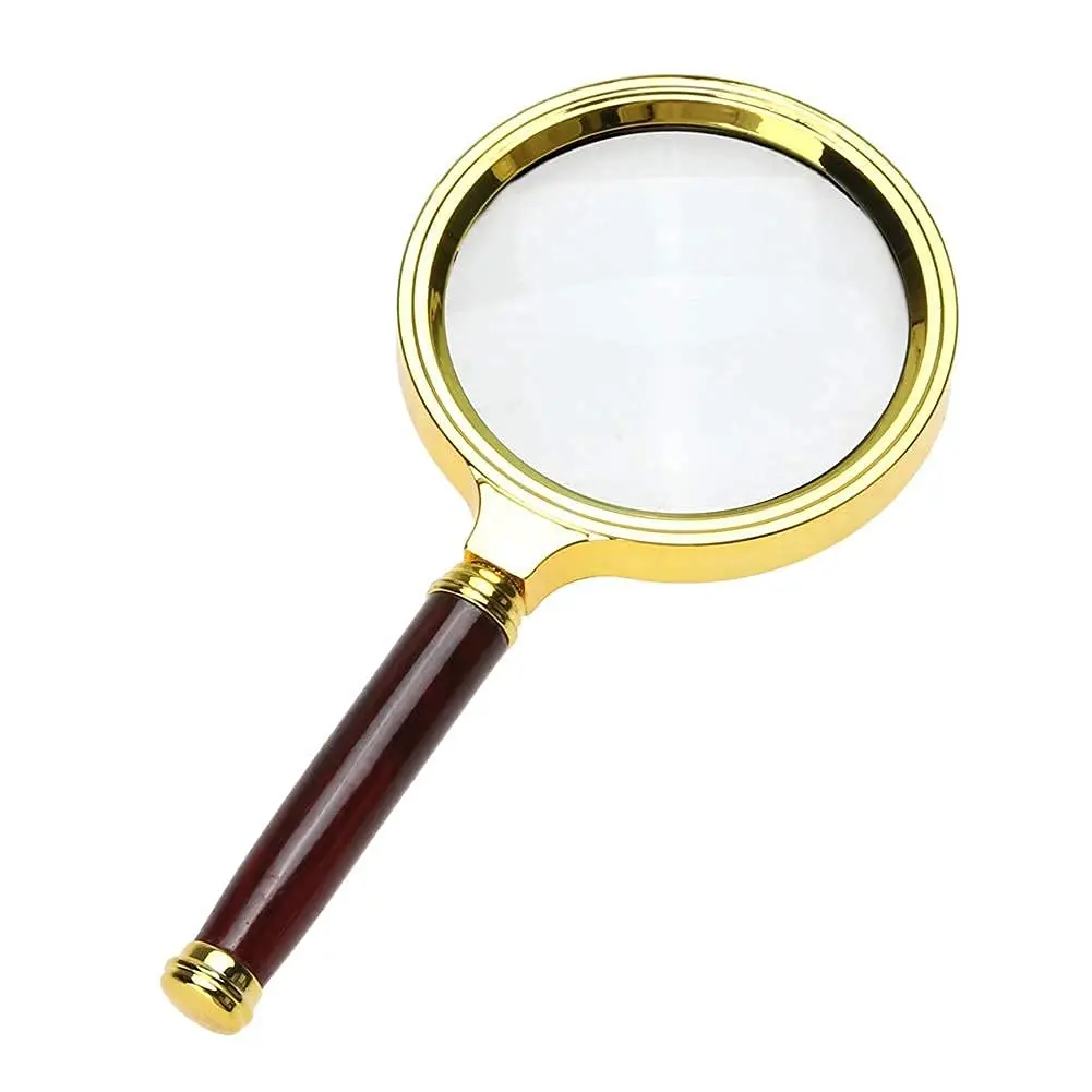 COCOMK Handheld Magnifying Glass 6X Magnification with Wood Handle, 10-Pack | Optical Glass Lens for Reading & Crafts - main product image