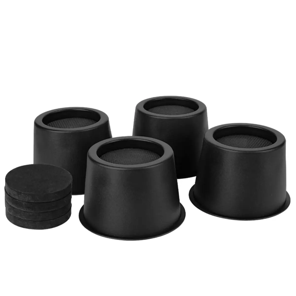 BTSD-home Round Bed Risers 3 Inch (7.62 cm) - 4 Pack | Heavy Duty Plastic Furniture Lifts for Under-Bed Storage - main product image
