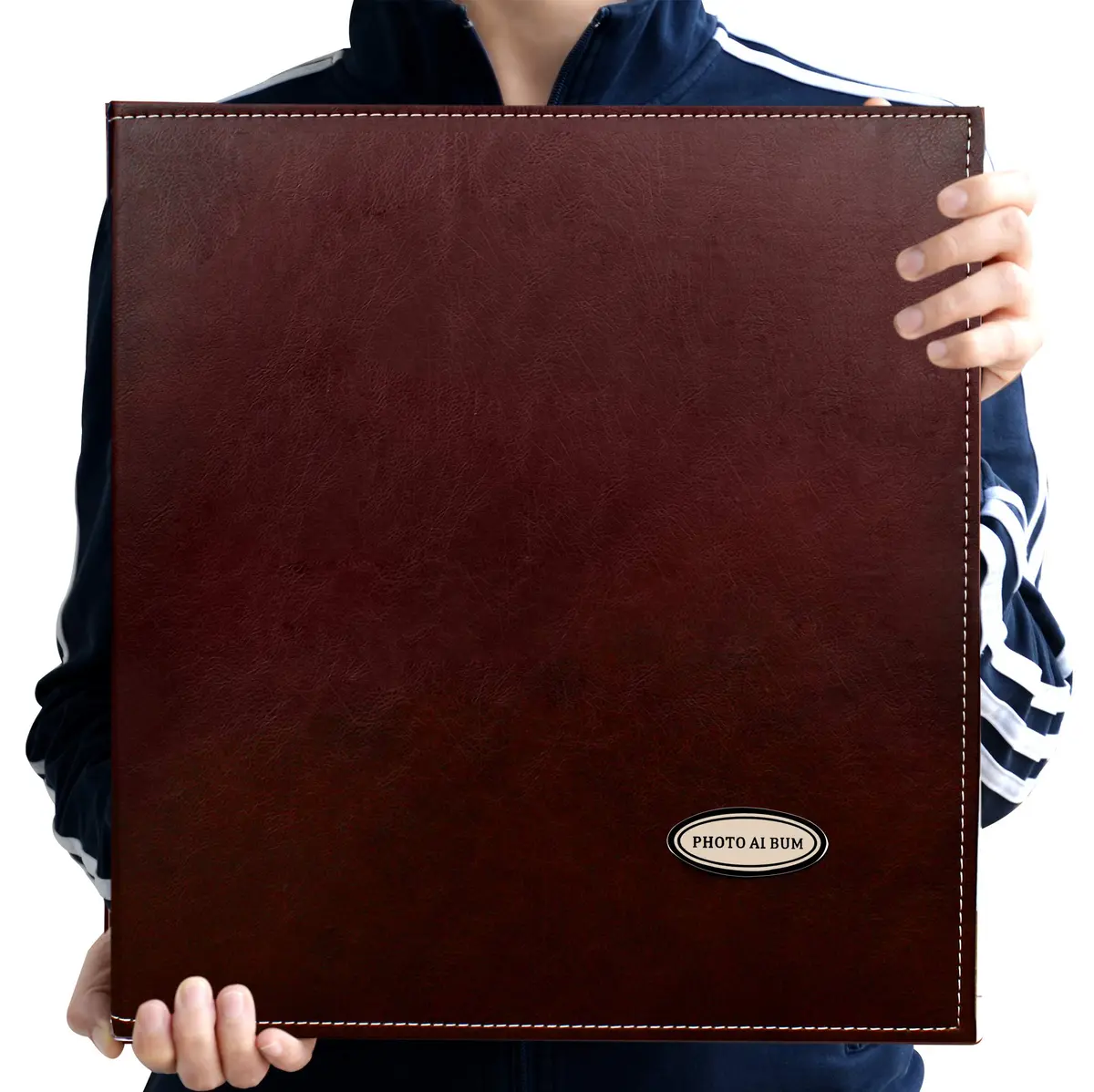 Zoview Coffee Leather Self-Adhesive Photo Album 33 cm (13 in) | Holds 4x6, 5x7, 8x10 Photos - main product image