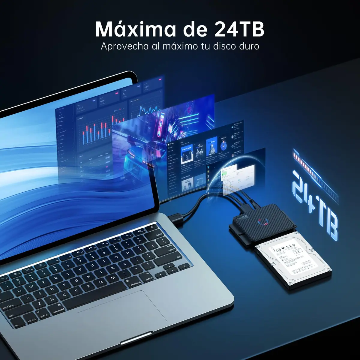 FIDECO SATA/IDE to USB 3.0 Adapter for 2.5/3.5 Inch HDD & DVD/CD Drive | Universal Compatibility - view 4