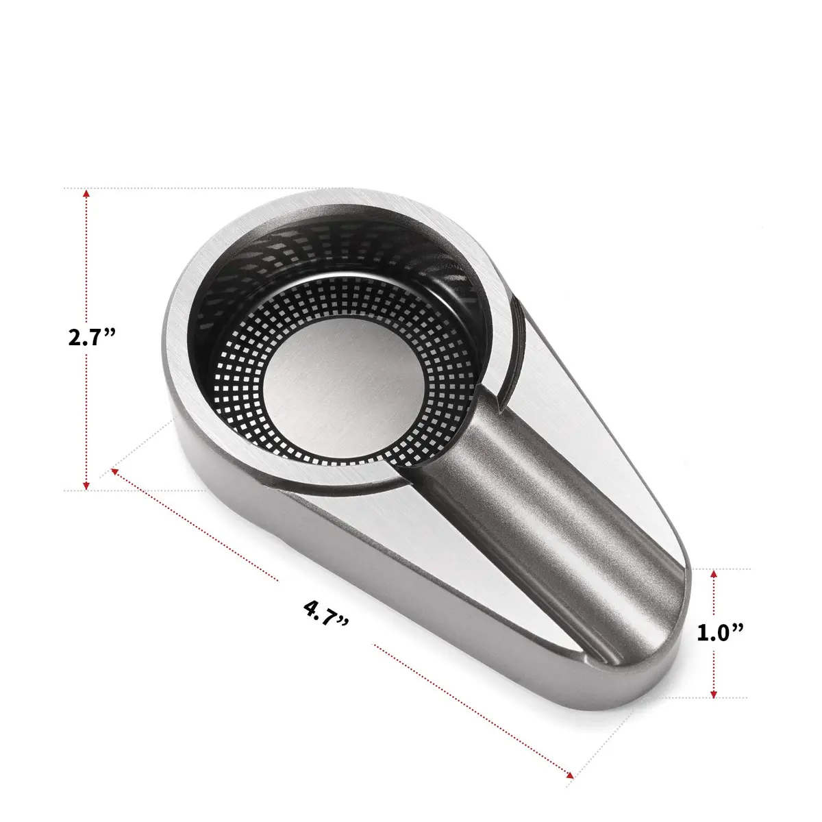 CiTree Metal Ashtray Silver | Modern Compact Travel Design with Single Cigar Rest - view 5