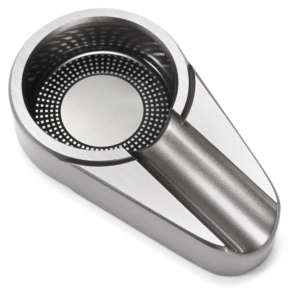 CiTree Metal Ashtray Silver | Modern Compact Travel Design with Single Cigar Rest - main product image