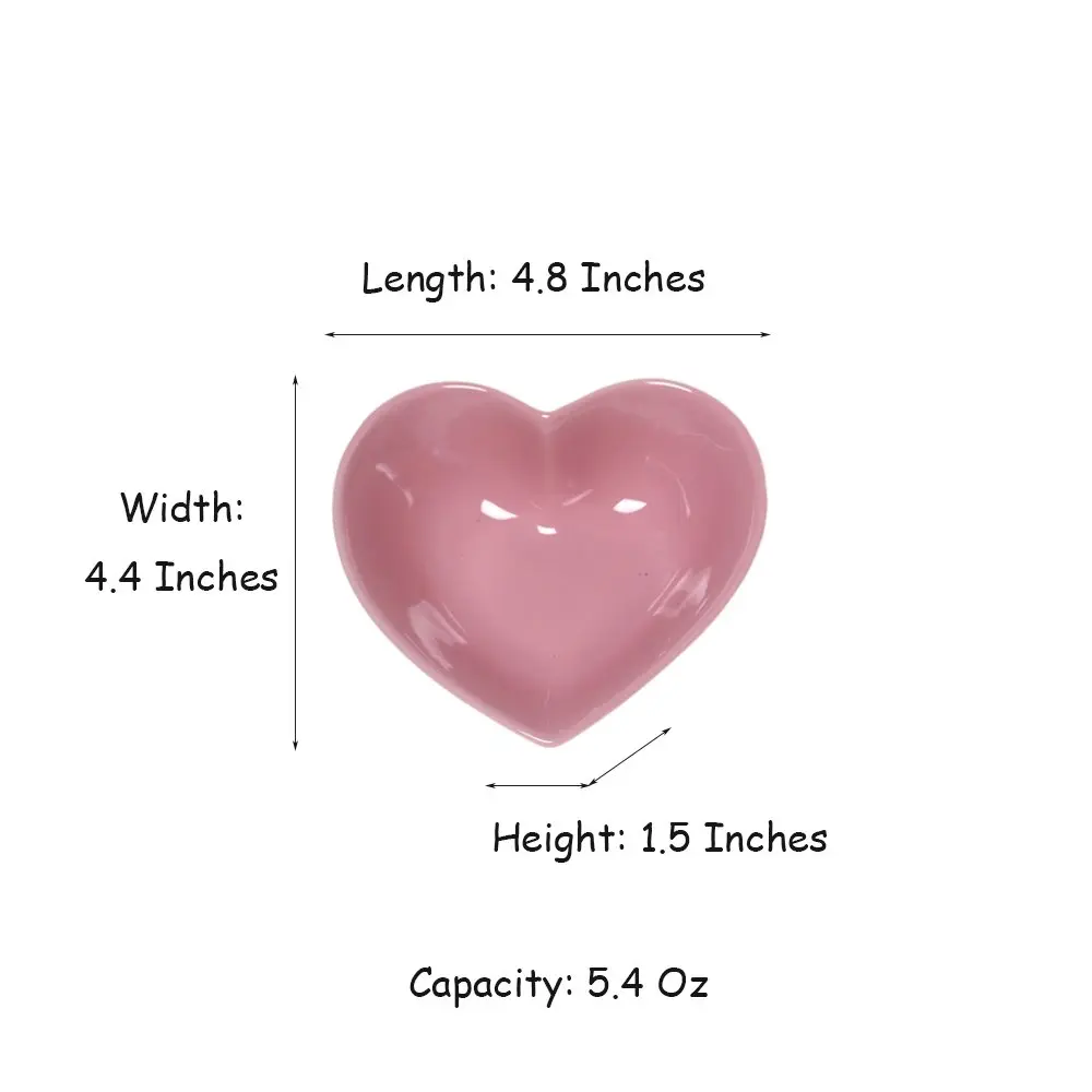 WAIT FLY Sweet Heart-Shaped Ceramic Pudding Cake Bowl Set of 4 | Microwave Safe & Cute Heart Design - view 2
