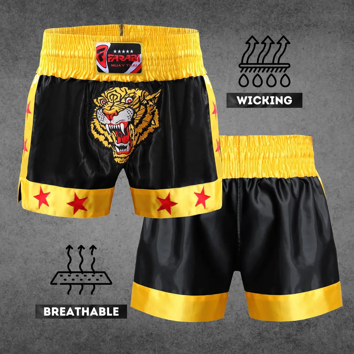 Farabi Sports Muay Thai Shorts Men Women Cage Fighting MMA Kickboxing X-Small | Lightweight, Durable & Comfortable - view 5