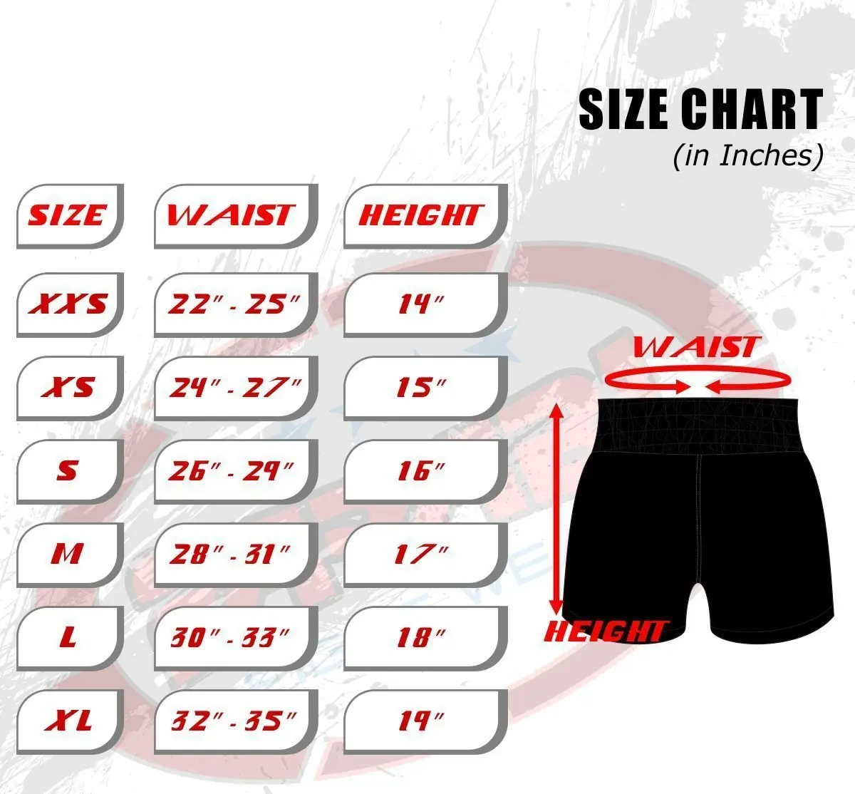 Farabi Sports Muay Thai Shorts Men Women Cage Fighting MMA Kickboxing X-Small | Lightweight, Durable & Comfortable - main product image