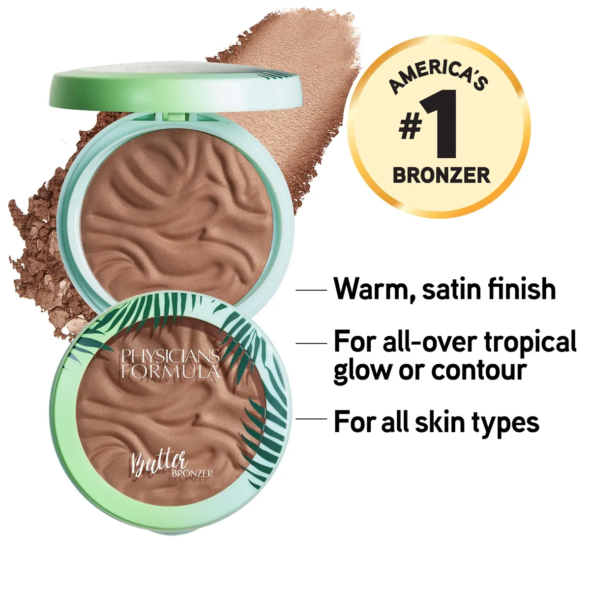 Physicians Formula Murumuru Butter Bronzer Deep Bronzer | Silky Glow, Dermatologist Tested, Hypoallergenic, Vegan & Cruelty-Free - view 2