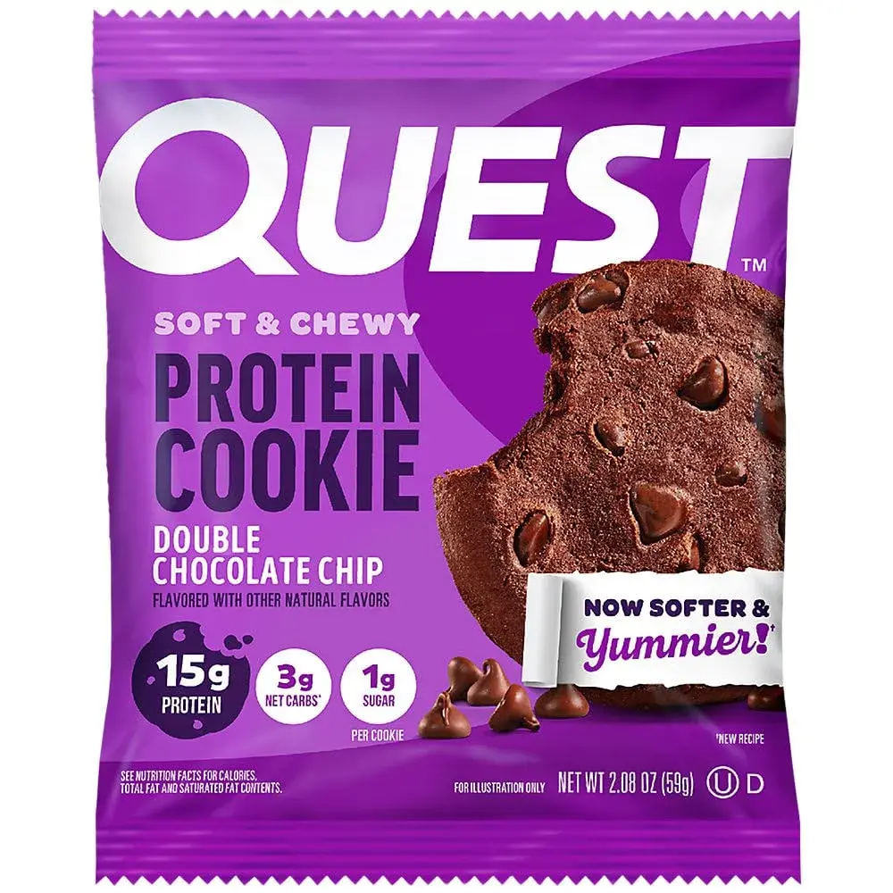 Quest Double Chocolate Chip Protein Cookie 59g (2.08 oz) | 15g Protein, Gluten-Free, Low Carb - view 4