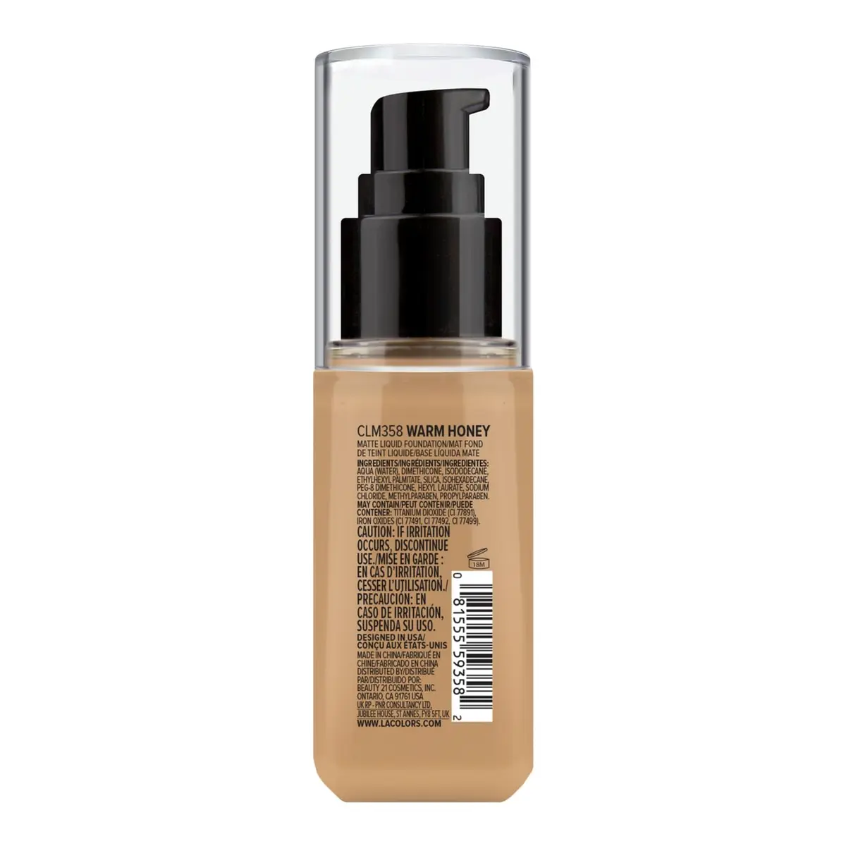 L.A. COLORS Truly Matte Foundation Warm Honey 40ml (1.41 Fl Oz) | Long-Wearing Matte Finish - view 3