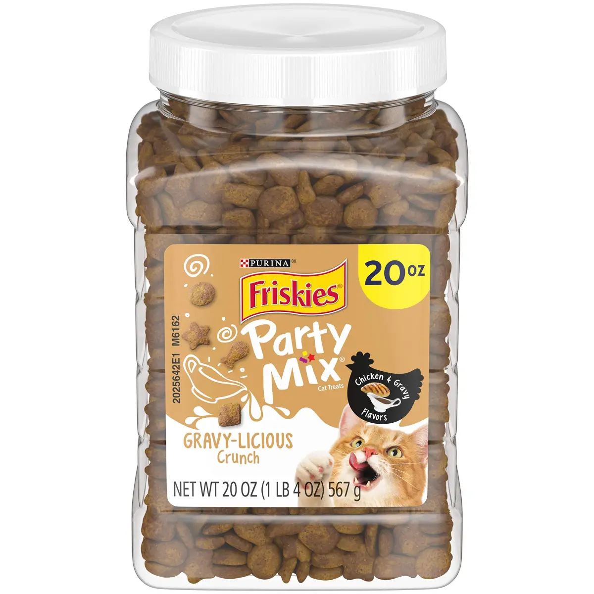 Purina Friskies Party Mix Gravy-licious Crunch Chicken & Gravy Cat Treats 567 g (20 oz) | Irresistible Chicken Flavor - main product image