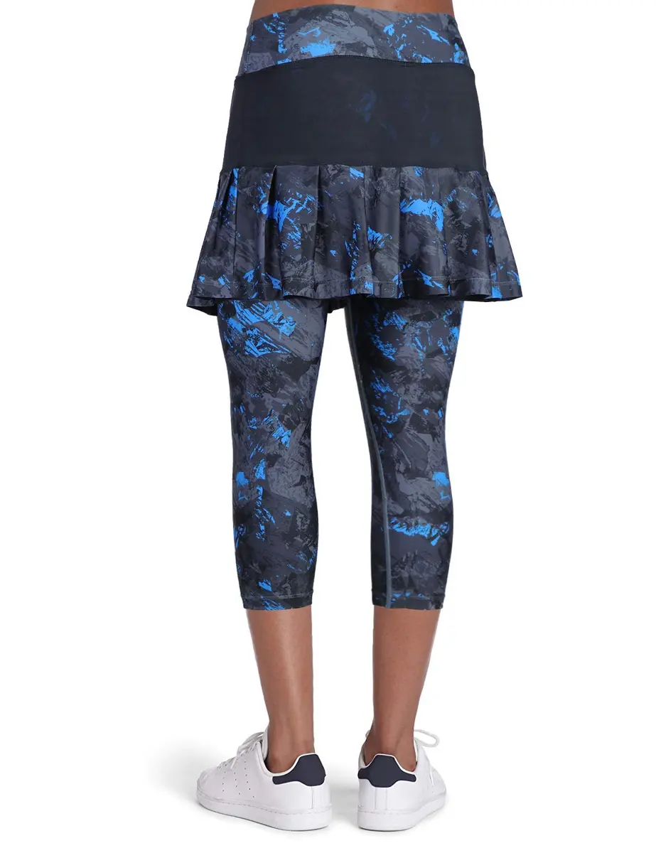 ANIVIVO Women Skirted Leggings Tennis Yoga Legging with Skirt Darkblue S | High Waist, Moisture Wicking, Pockets, Perfect for Active Women - view 2
