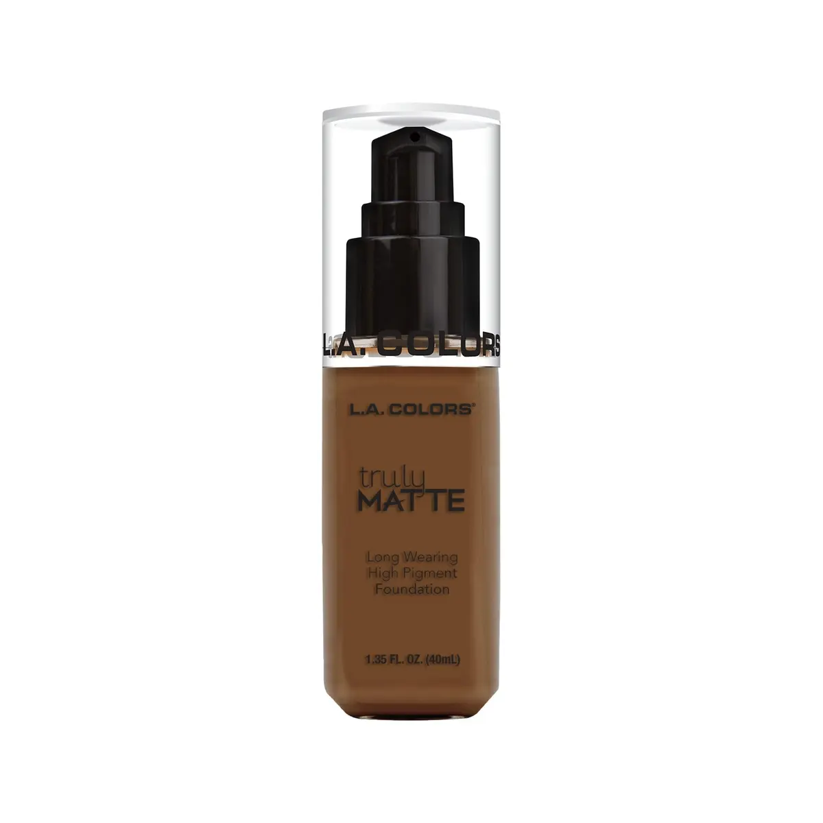 L.A. COLORS Truly Matte Foundation, Mahogany 2.9 Fl Oz | Long-Wearing Powder Finish for Oily & Combination Skin - main product image