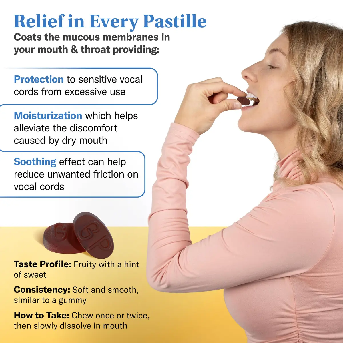 GRETHER'S Sugarfree Blueberry Pastilles 100g (3.5 oz) | Soothes Dry Mouth & Throat - view 3
