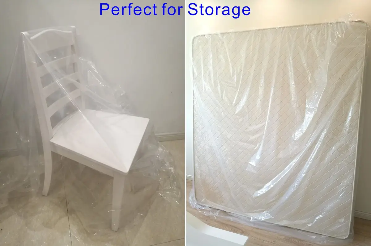 ComfortHome Mattress Bag for Moving and Storage, Twin/Full Size, 2-Pack (Clear) - view 5