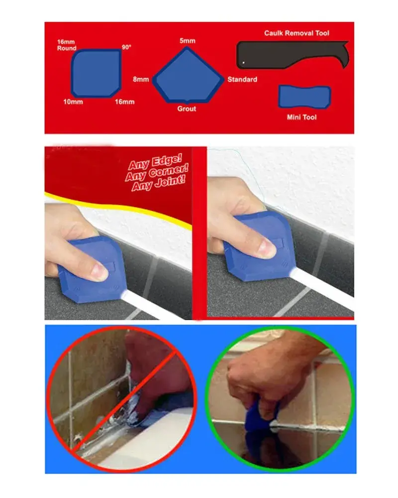 EONBES Silicone Sealant Finishing Tools - 8 Piece Set | Professional Caulk Smoother & Remover - view 4