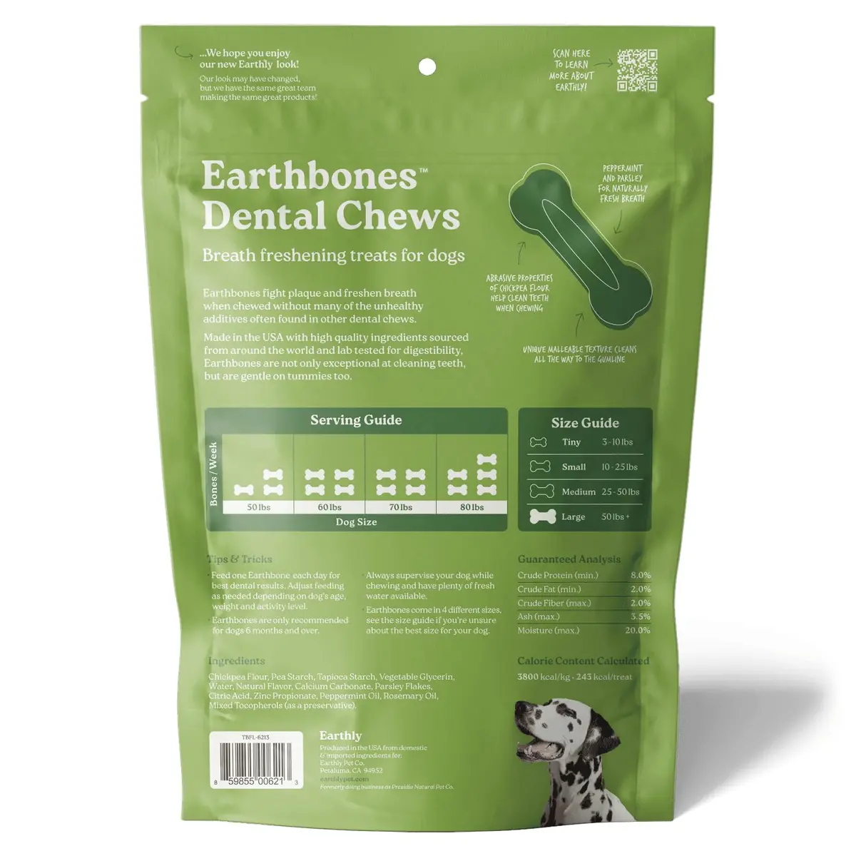 Earthly Presidio Earthbones Dental Chews for Dogs | Large, 6 Treats | Natural Dental Care - view 7