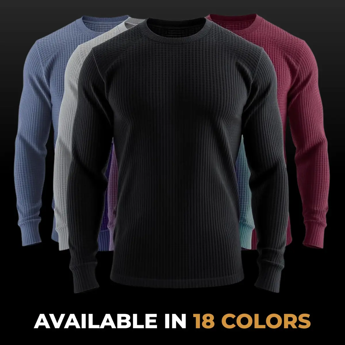 JMR Men’s Thermal Shirt Long Sleeve Heavyweight 100% Cotton Waffle Weave | Warm Breathable Base Layer or Standalone Cold Weather Essential - view 6