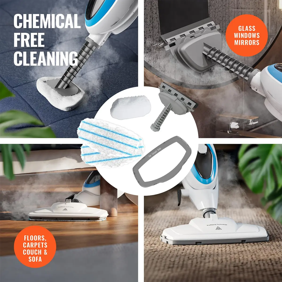 PurSteam 10-in-1 Steam Mop with Detachable Handheld Steam Cleaner for Tile Hardwood Floors | Chemical-Free, Rapid Heat, Multi-Accessory (120 chars) - view 6