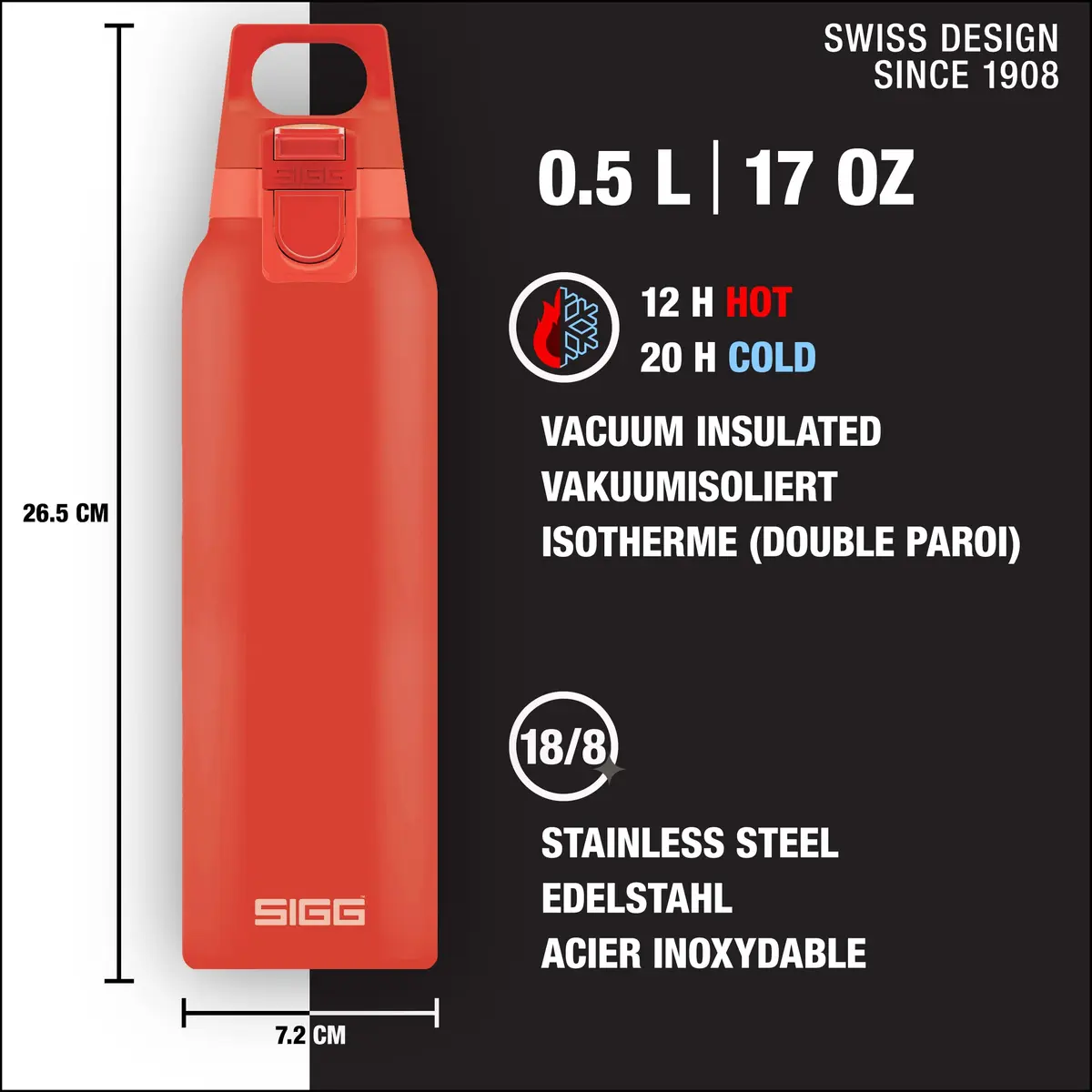 Sigg Thermo Flask Hot & Cold ONE - Insulated Water Bottle 500ml | Leakproof, BPA-Free Stainless Steel - view 2