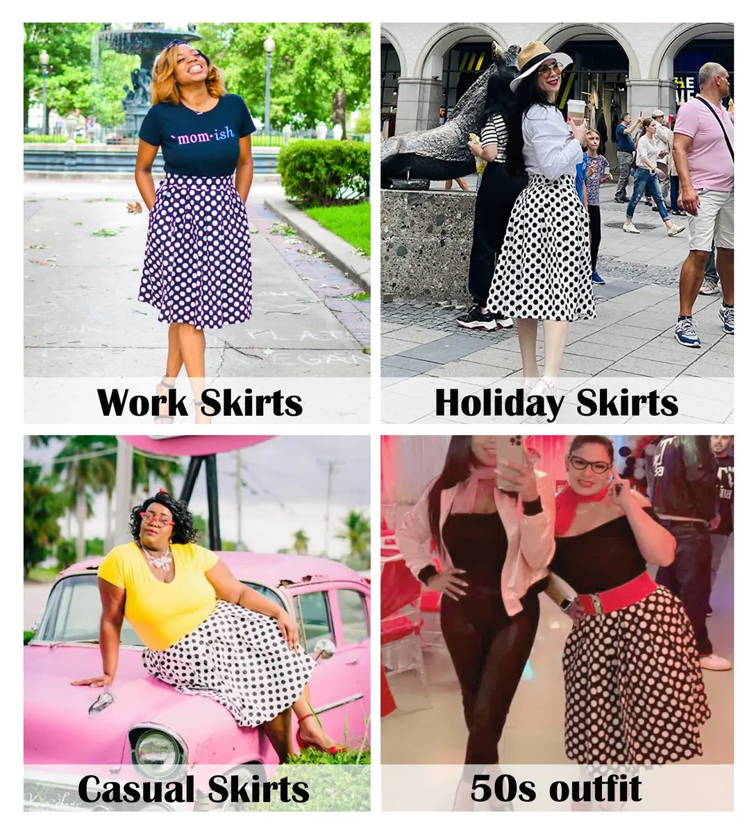 Girstunm Womens Pleated Vintage A line Midi Skirt Autumn Melody XXL | Retro 1950s Feminine Charm - view 6
