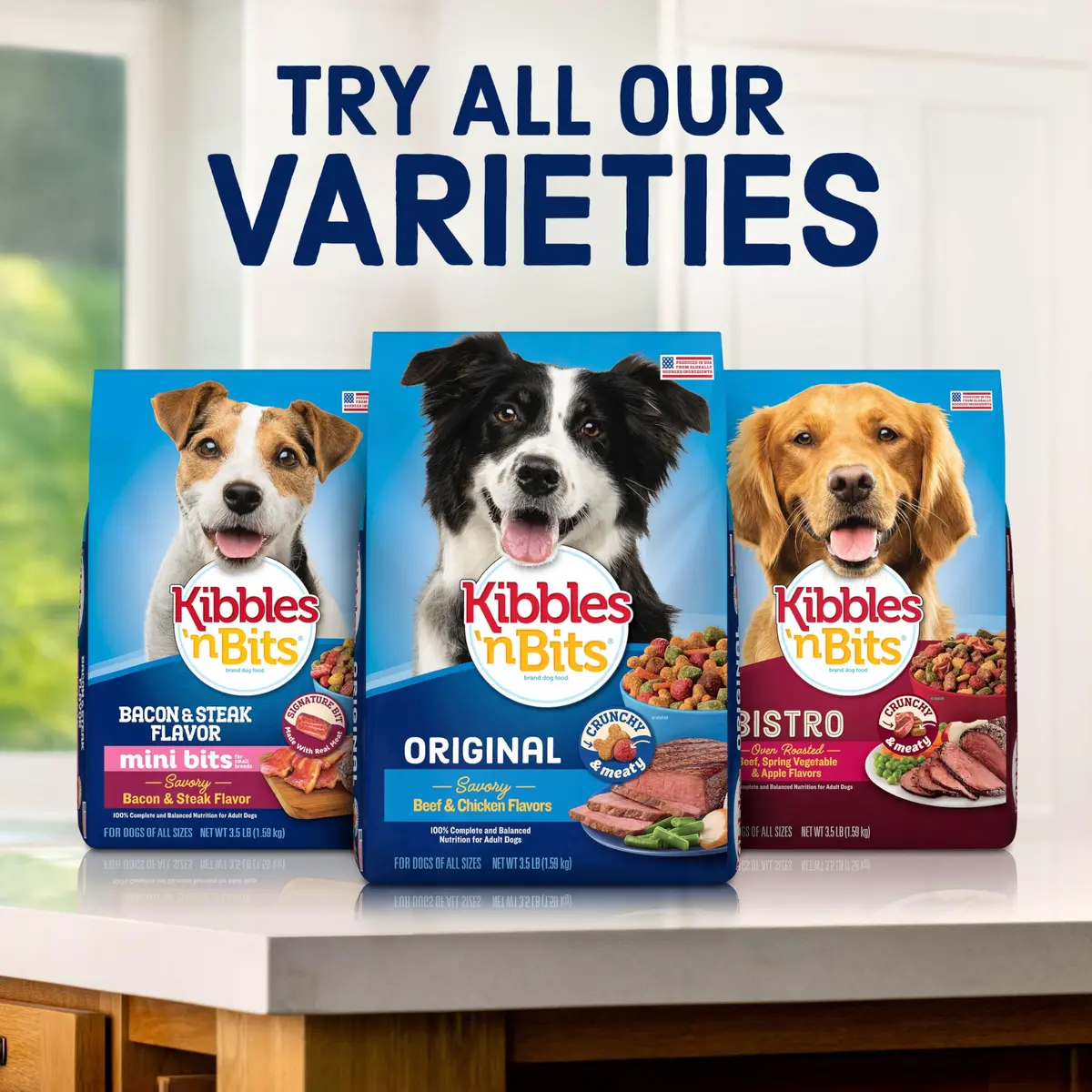 Kibbles 'n Bits Bistro Dry Dog Food, Beef Flavor, 3.5 lb. Bag, 4-Pack | Oven Roasted Beef & Veggies - view 7