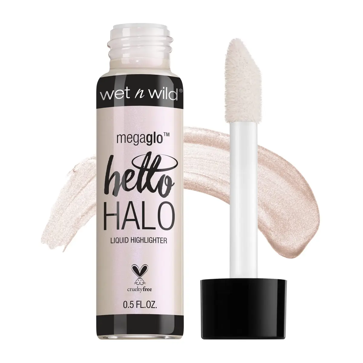 wet n wild MegaGlo Hello Halo Liquid Highlighter Makeup, Shimmer, Glow Halographic 15ml (0.5 Fl Oz) | Buildable Multi-Shimmer Glow - main product image